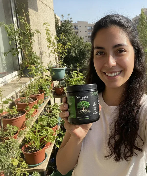 Diana con Viresta en su balcón